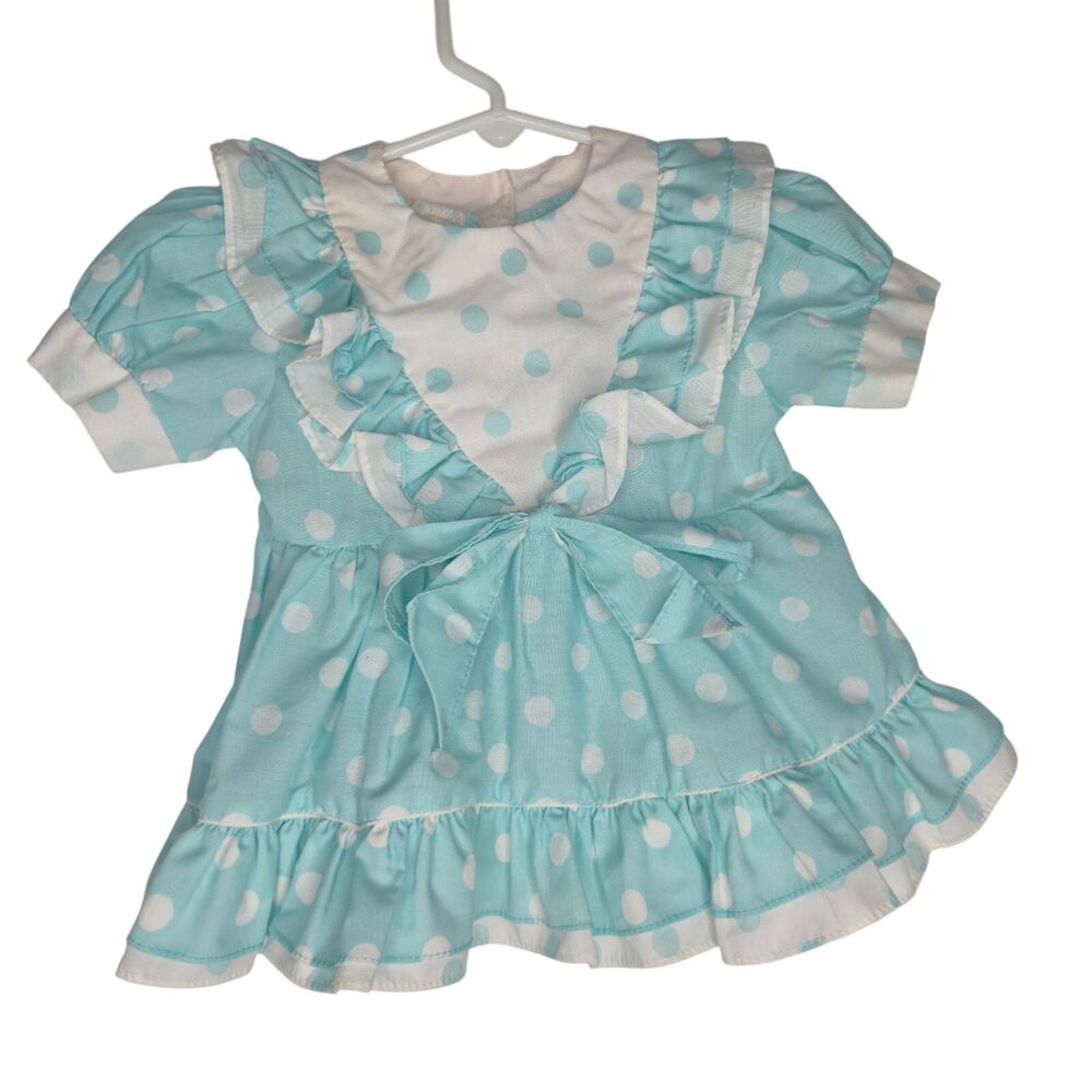 Vintage Toddler Girl Polka Dot Frilly Dress Ruffles Summer Birthday Party 18M
